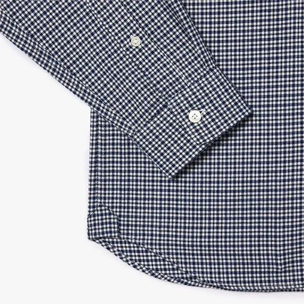 Áo Sơ Mi Nam Lacoste Men's Loose Fit Checked Shirt With Chest Pocket CH7548 KG2 Màu Xanh Navy Size 39