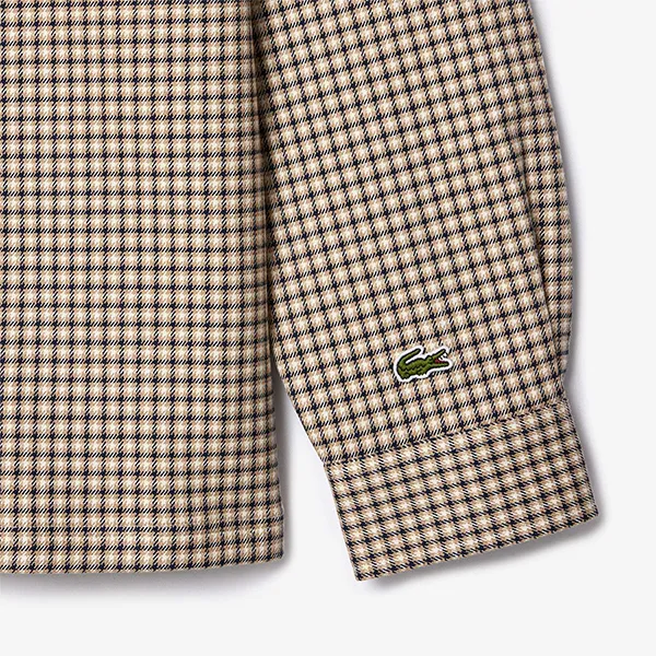 Áo Sơ Mi Nam Lacoste Men's Loose Fit Striped Shirt CH7219 - 2UG Màu Be Size 39