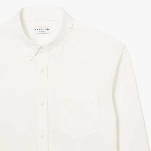 Áo Sơ Mi Nam Lacoste Regular Fit Cotton Shirt CH2689 70V Màu Trắng Size 38