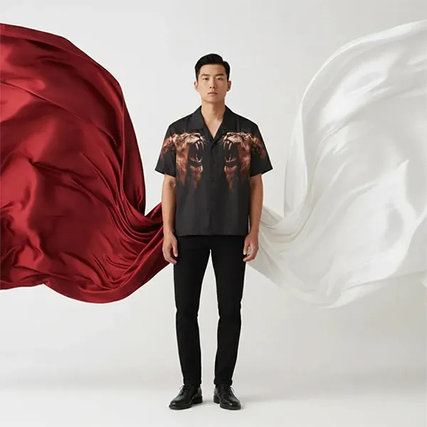 Áo Sơ Mi Nam Reason Black Shirt With Pattern RCS6FM-617 Màu Đen Size S