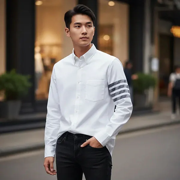 Áo Sơ Mi Nam Thom Browne MWL374A-06177 Màu Trắng Size 2