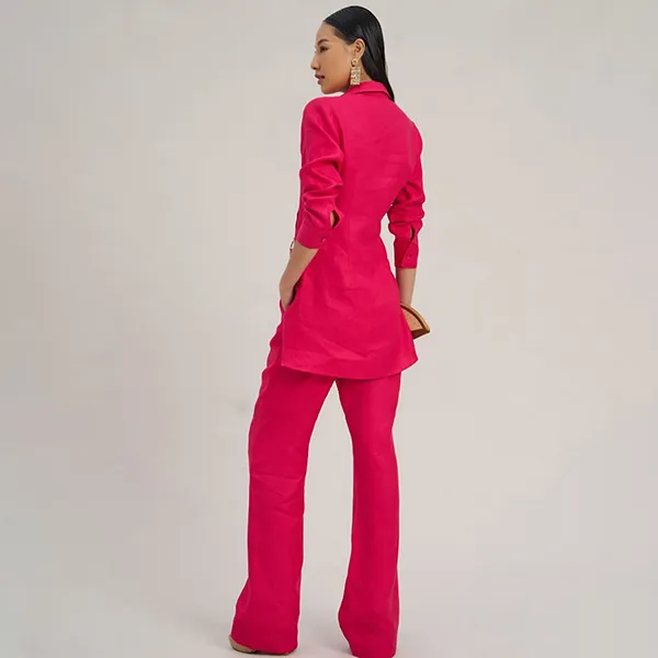 Áo Sơ Mi Nữ F2 Fashion & Freedom Linen Autumn Charm AK533-HS-S-0822 Màu Hồng Sen Size S