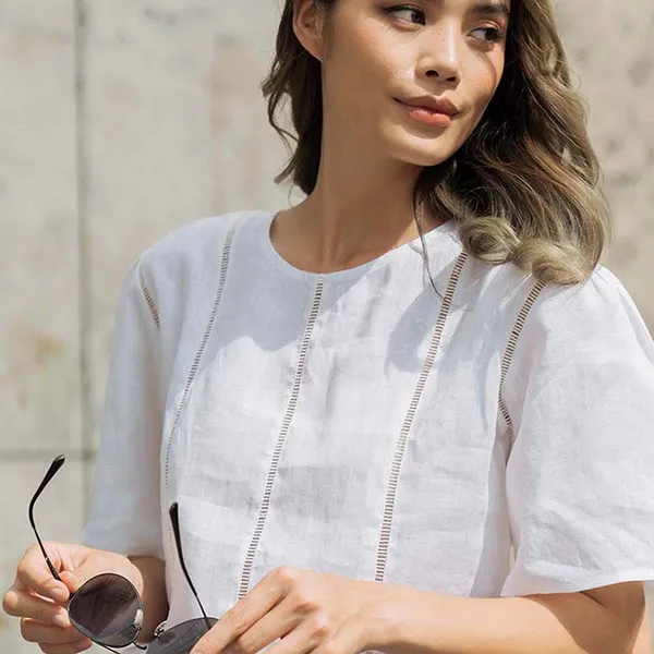 Áo Sơ Mi Nữ F2 Fashion & Freedom Linen Back To Work AK383-TR-S-0420 Màu Trắng Size S