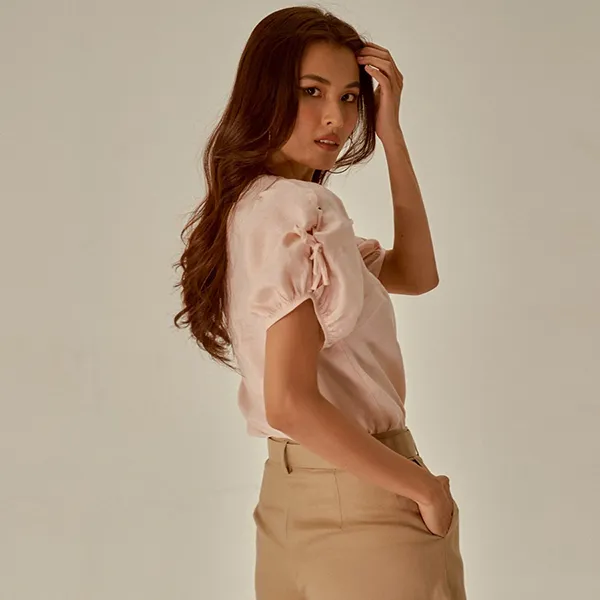 Áo Sơ Mi Nữ F2 Fashion & Freedom Linen Becoming Unveil AK473-HP-S-0721 Màu Hồng Phấn Size S