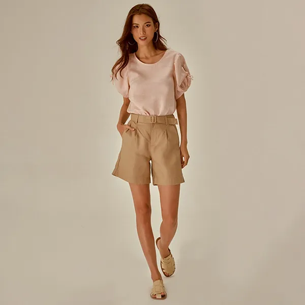 Áo Sơ Mi Nữ F2 Fashion & Freedom Linen Becoming Unveil AK473-HP-S-0721 Màu Hồng Phấn Size S