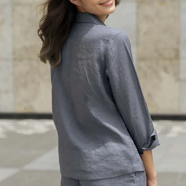 Áo Sơ Mi Nữ F2 Fashion & Freedom Linen Chu Du Phố AK384-XD-S-0420 Màu Xám Size S