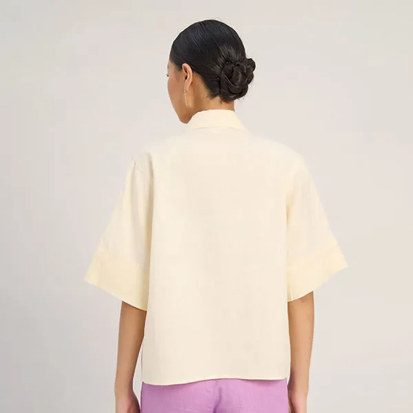 Áo Sơ Mi Nữ F2 Fashion & Freedom Linen The Art Of Styling AK609-V-S-0923 Màu Vàng Size S