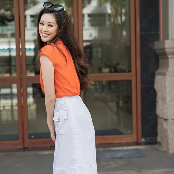 Áo Sơ Mi Nữ F2 Fashion & Freedom Tháng Năm Rực Rỡ AK391-C-S-0520 Lụa Tơ Màu Cam Size S