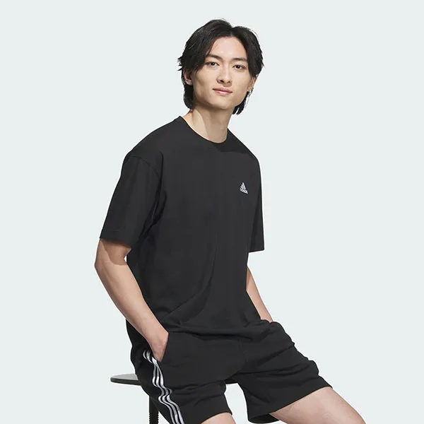 Áo Thun Nam Adidas Essential+ Loose Fit Small Logo Short Sleeve Tee JF3910 Màu Đen Size M