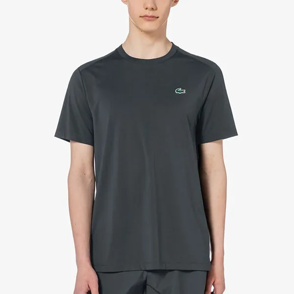 Áo Thun Nam Lacoste Imported Cooling T-shirt TH350E-050 Màu Xám Đen Size 3