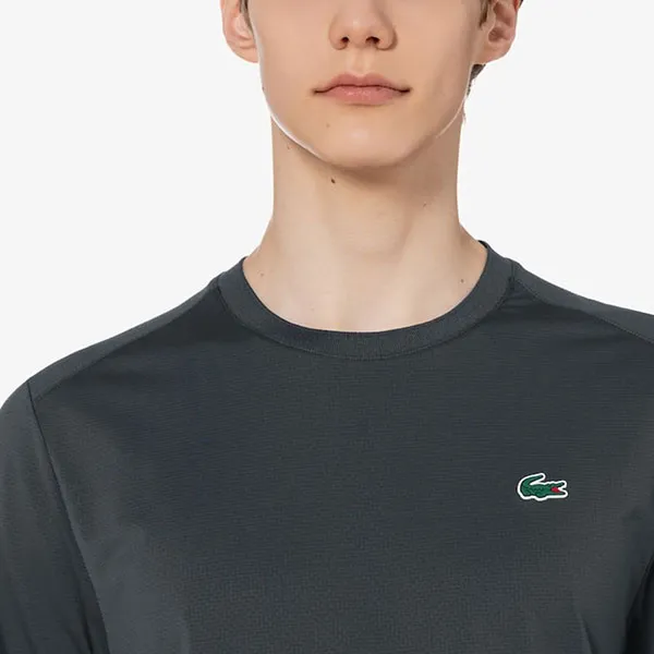 Áo Thun Nam Lacoste Imported Cooling T-shirt TH350E-050 Màu Xám Đen Size 3