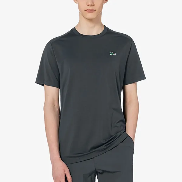 Áo Thun Nam Lacoste Imported Cooling T-shirt TH350E-050 Màu Xám Đen Size 3