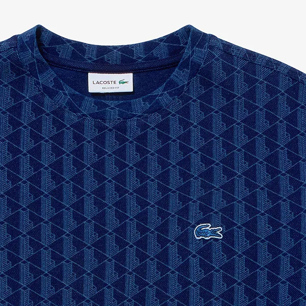 Áo Thun Nam Lacoste Indigo Pique Knit T-Shirt TH2787 - 2GF Màu Xanh Dương Size 3