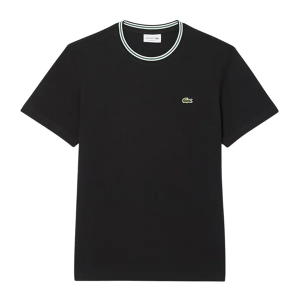 Áo Thun Nam Lacoste Men's Loose Fit Ribbed Collar T-Shirt TH4177 031 Màu Đen Size 3