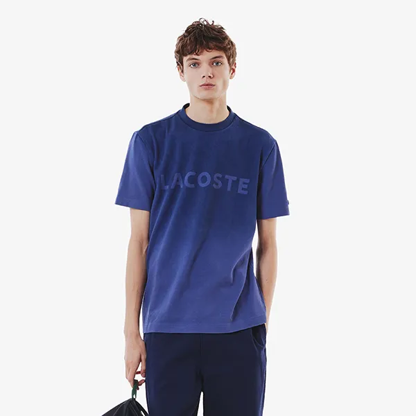 Áo Thun Nam Lacoste Stencil Brand Name Logo T-Shirt TH6370 - I1M Màu Tím Size 2