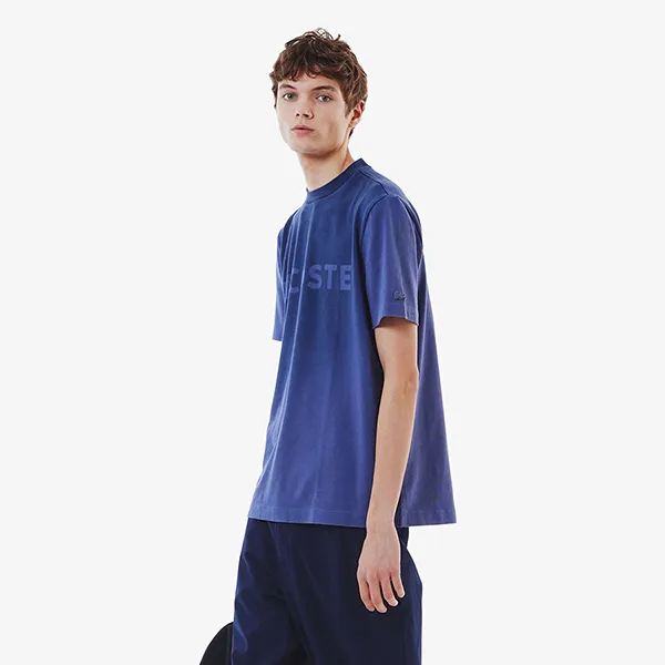 Áo Thun Nam Lacoste Stencil Brand Name Logo T-Shirt TH6370 - I1M Màu Tím Size 2