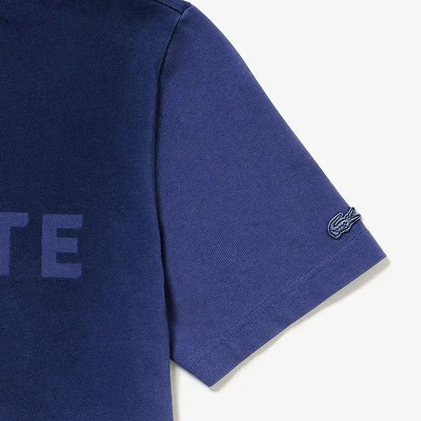 Áo Thun Nam Lacoste Stencil Brand Name Logo T-Shirt TH6370 - I1M Màu Tím Size 2