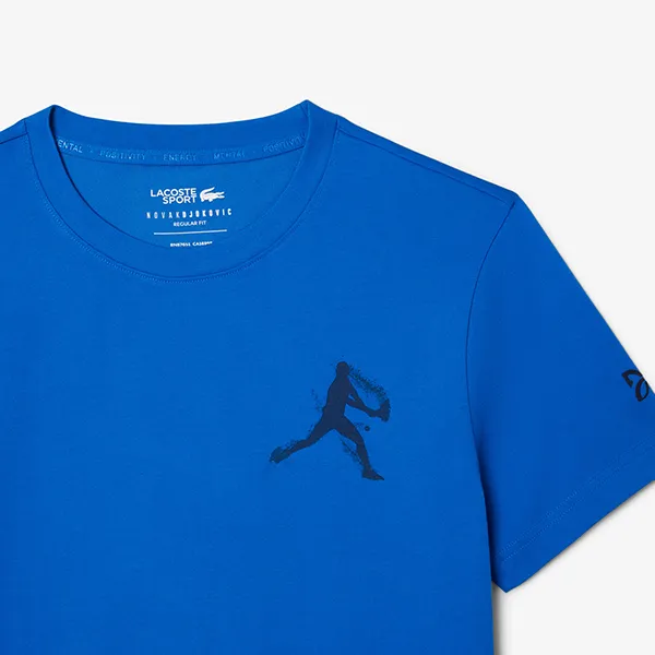 Áo Thun Nam Lacoste Tennis x Novak Djokovic TH1044 892 Tshirt Màu Xanh Blue Size 3