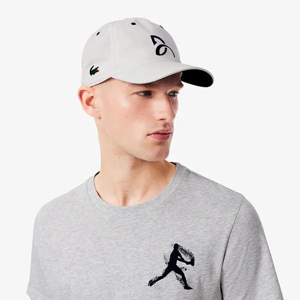 Áo Thun Nam Lacoste Tennis x Novak Djokovic TH1044 MNC Tshirt Màu Xám Size 3