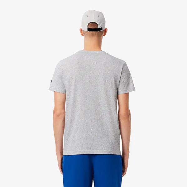 Áo Thun Nam Lacoste Tennis x Novak Djokovic TH1044 MNC Tshirt Màu Xám Size 3