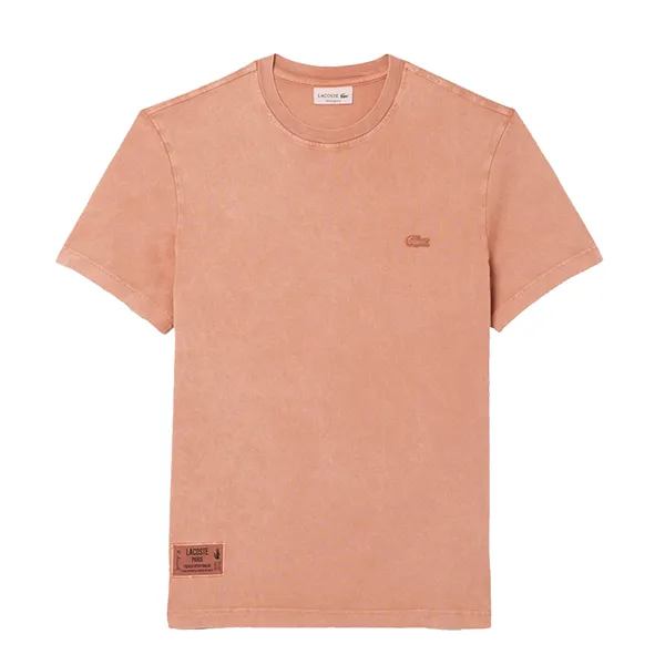 Áo Thun Nam Lacoste Washed Effect Heavy Jersey T-Shirt TH4178 - I1K Màu Nâu Cam Size 2