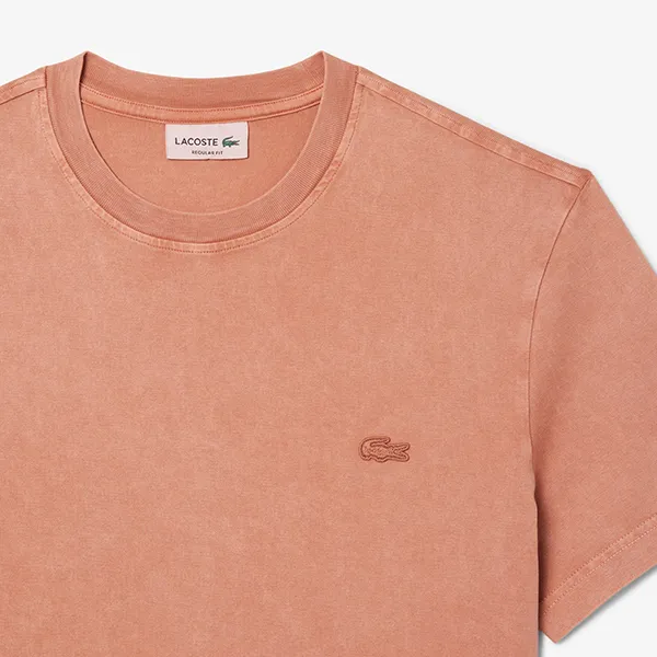 Áo Thun Nam Lacoste Washed Effect Heavy Jersey T-Shirt TH4178 - I1K Màu Nâu Cam Size 2