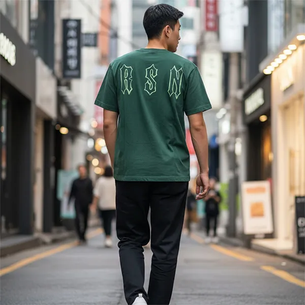 Áo Thun Nam Reason Green T-Shirt With Multiple Patterns F24-23 Màu Xanh Green Size XS