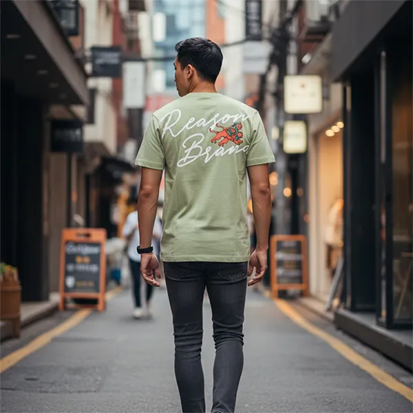Áo Thun Nam Reason Clothing Olive Green T-Shirt With Multiple Patterns S130 Màu Xanh Lá Cây Size XS