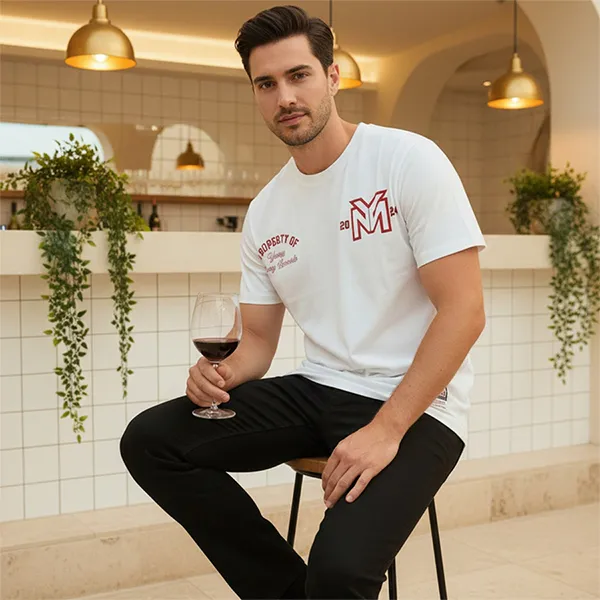 Áo Thun Nam Reason Clothing White T-Shirt With Multiple Patterns RLW-16 Màu Trắng Size XS