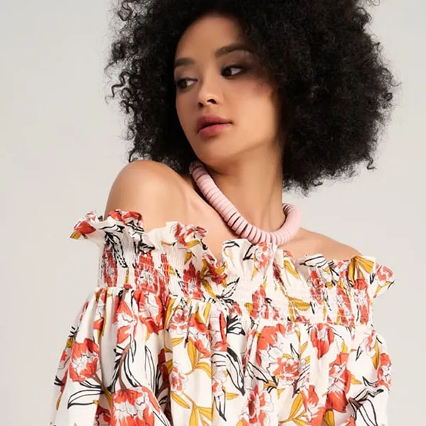 Áo Trễ Vai Nữ F2 Fashion & Freedom Women AK597-CH-S-0723 Màu Cam Size S