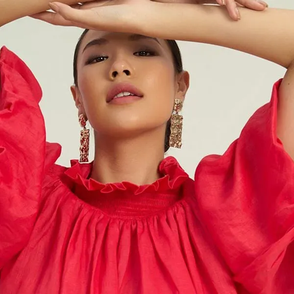 Áo Trễ Vai Nữ F2 Fashion & Freedom Women AK597-DH-S-0723 Màu Đỏ Hồng Size S