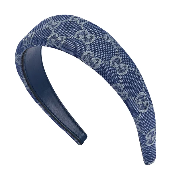 Băng Đô Cài Tóc Nữ Gucci Danny GG Canvas Headband Màu Xanh Denim