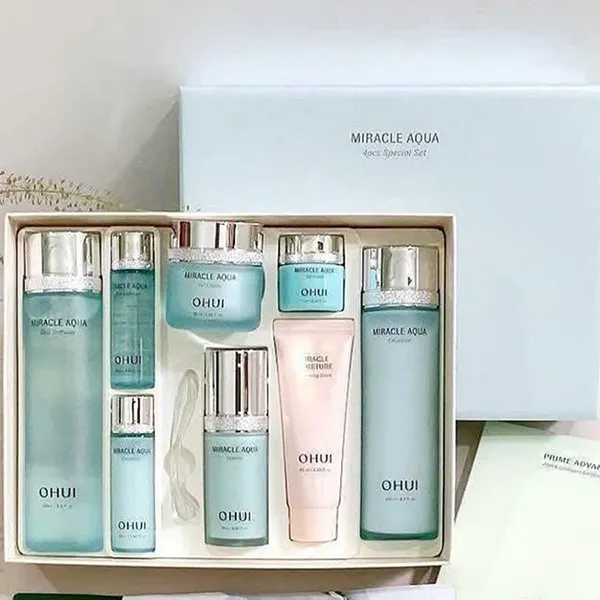 Bộ Dưỡng Da Ohui Xanh Cấp Nước Miracle Aqua Special Set 8 Món