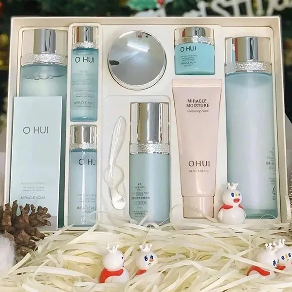 Bộ Dưỡng Da Ohui Xanh Cấp Nước Miracle Aqua Special Set 8 Món