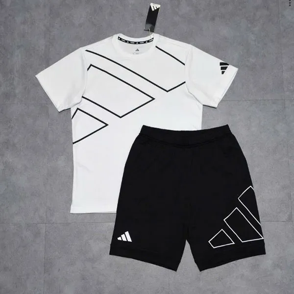 Bộ Thể Thao Nam Adidas White/ Black Màu Trắng Đen Size S (Form Á)