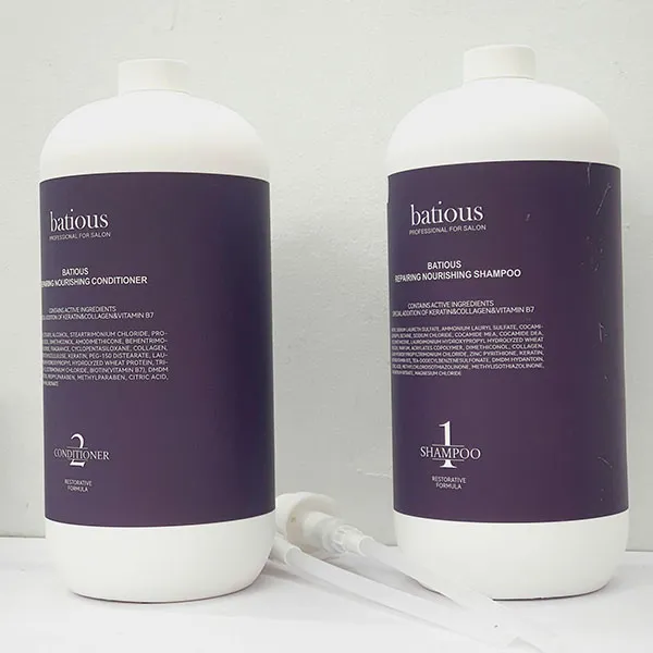 Cặp Dầu Gội + Dầu Xả Batious Repairing Nourising Màu Tím Phục Hồi Tóc (2 x 2000ml)