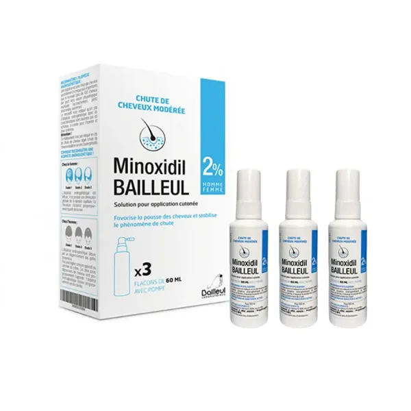 Combo 3 Chai Xịt Mọc Tóc Laboratoires Bailleul Minoxidil Bailleul 2% 60ml