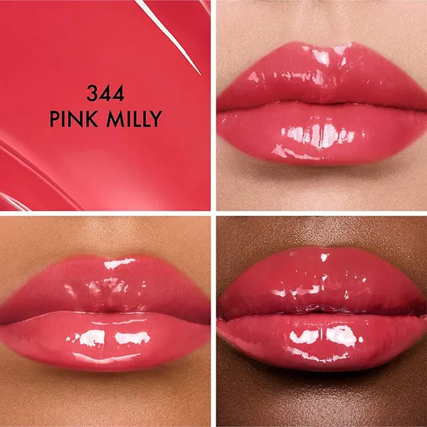 Combo Vỏ Son Dior Flowery Cannage + Lõi Son Dior Addict Glass Lipsticks 344 Pink Milly Màu Hồng Đào