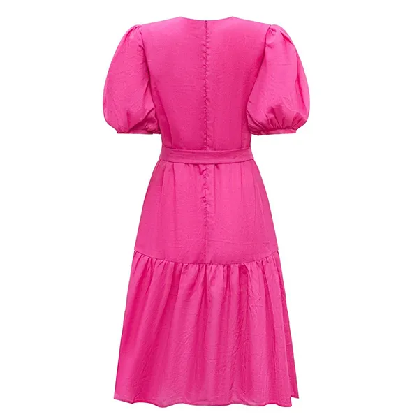 Đầm Nữ F2 Fashion & Freedom Women's Pink Linen Dress With Floral Embellishments D731-HS-S-0623 Màu Hồng Size S