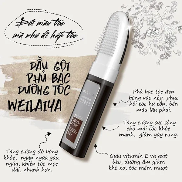Dầu Gội Phủ Bạc Dưỡng Tóc Weilaiya Color Conditioner 100ml (Màu Nâu)