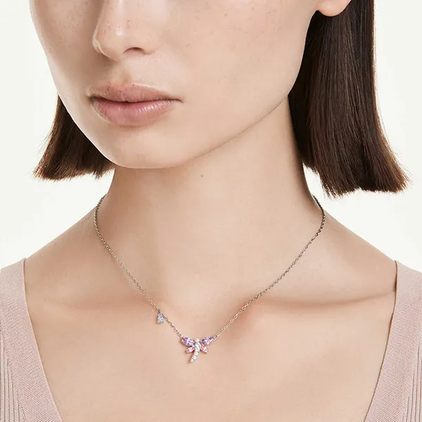 Dây Chuyền Nữ Swarovski Ariana Grande x Swarovski Pendant Mixed Cuts, Dragonfly, Multicolored, Rhodium Plated 5737383 Màu Bạc
