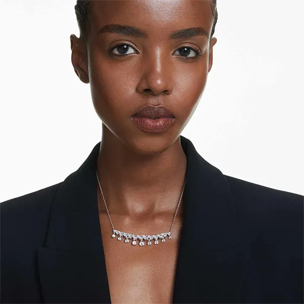 Dây Chuyền Nữ Swarovski Idyllia Mixed cuts, Snowflake, White, Rhodium Plated Necklace 5692637 Màu Bạc