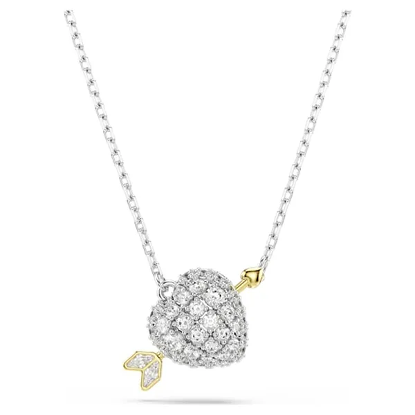 Dây Chuyền Nữ Swarovski Idyllia Pendant Mixed Cuts, Heart With Arrow, White, Mixed Metal Finish 5737291 Màu Bạc