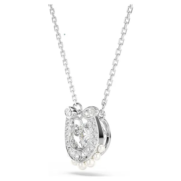 Dây Chuyền Nữ Swarovski Symbolica Pendant Crystal Pearl Round Cut Pavé Horse Shoe White Rhodium Plated 5736972 Màu Bạc Trắng