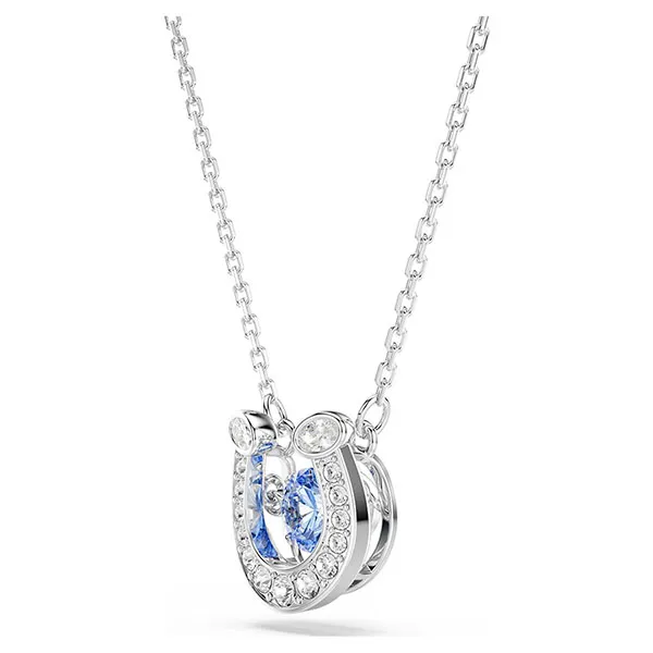 Dây Chuyền Nữ Swarovski Symbolica Pendant Round Cut Pavé Horse Shoe Blue Rhodium Plated Màu Bạc Xanh
