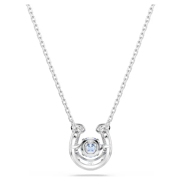 Dây Chuyền Nữ Swarovski Symbolica Pendant Round Cut Pavé Horse Shoe Blue Rhodium Plated Màu Bạc Xanh