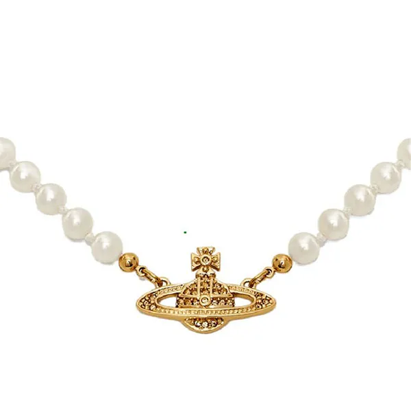 Dây Chuyền Nữ Vivienne Westwood Pearl Choke Gold 63030006R122R122 Màu Trắng Vàng