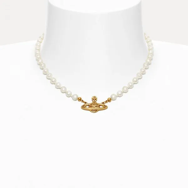 Dây Chuyền Nữ Vivienne Westwood Pearl Choke Gold 63030006R122R122 Màu Trắng Vàng