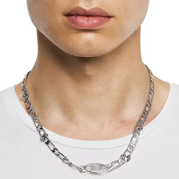 Dây Chuyền Uniex Diesel Stainless Steel and Brass Chain Necklace DX1600040 Màu Bạc