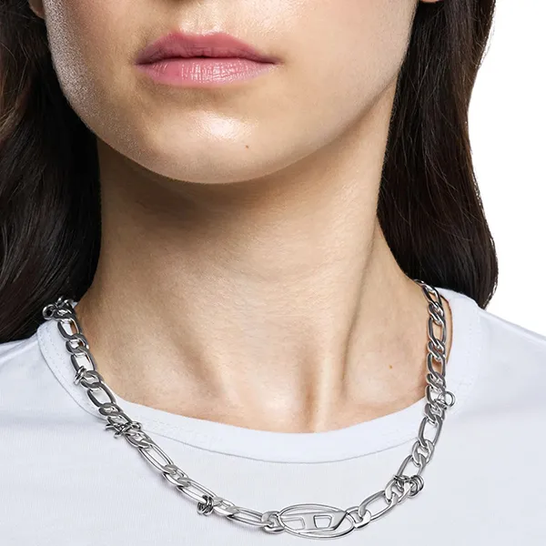 Dây Chuyền Uniex Diesel Stainless Steel and Brass Chain Necklace DX1600040 Màu Bạc